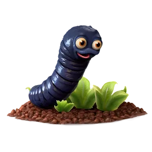 Cute Earthworm Character Png Pde PNG image