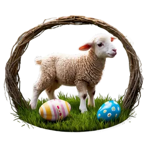 Cute Easter Lamb Png 05232024 PNG image