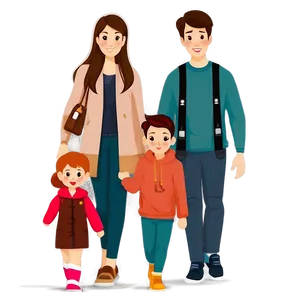 Cute Family Cartoon Illustration Png 06282024 PNG image