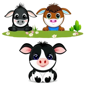 Cute Farm Animals Png Collection Cqb PNG image