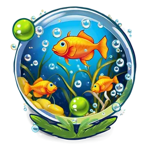 Cute Fish With Bubbles PNG 42 PNG
