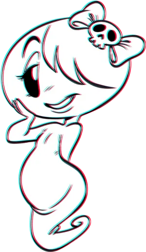 Cute Ghostly Cartoon Character PNG image