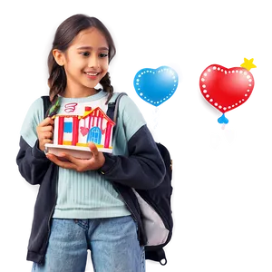 Cute Girl Cartoon PNG Eti72