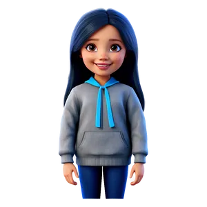 Cute Girl Cartoon PNG Sge