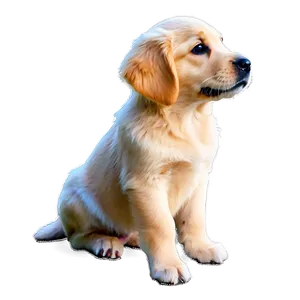 Cute Golden Retriever Puppy Sitting PNG 06252024 PNG