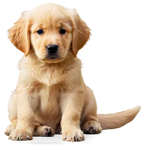 Cute Golden Retriever Puppy Sitting PNG 06252024 PNG