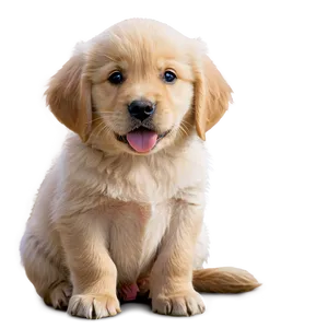 Cute Golden Retriever Puppy Sitting PNG Xqn PNG