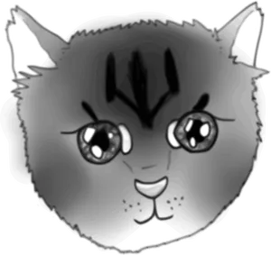 Cute Gray Kitten Cartoon PNG