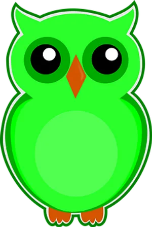 Cute Green Cartoon Owl PNG image