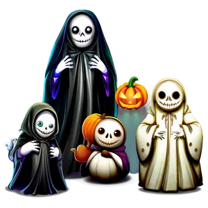 Cute Halloween Characters Cartoon Png Wxs PNG image