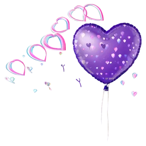 Cute Heart Balloon PNG 11