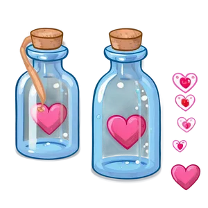 Cute Heart In A Bottle PNG 05232024