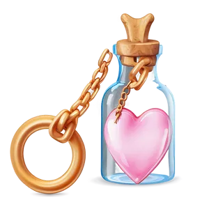 Cute Heart In A Bottle PNG 79