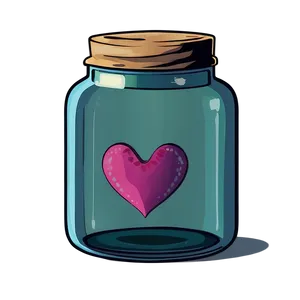 Cute Heart In A Jar PNG Wib PNG