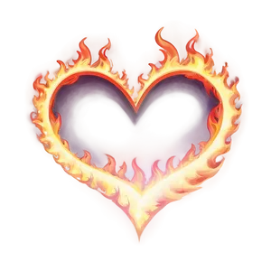 Cute Heart On Fire PNG 05232024 PNG