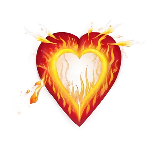 Cute Heart On Fire PNG Cey PNG