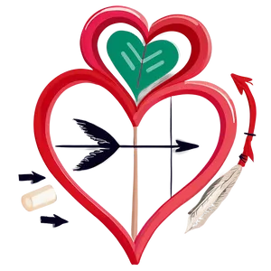 Cute Heart With Arrow PNG Bkw41