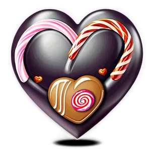 Cute Heart With Candy PNG Xmi PNG