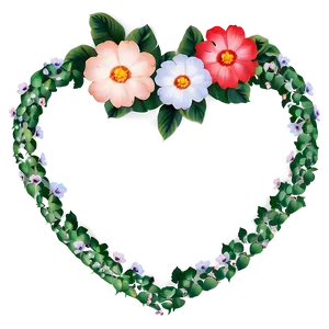 Cute Heart With Flowers PNG 11 PNG