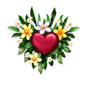 Cute Heart With Flowers PNG 47 PNG