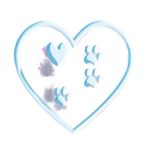 Cute Heart With Paws PNG Hmr PNG