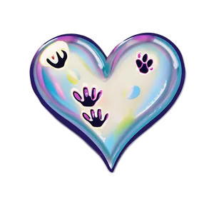 Cute Heart With Paws PNG Jha PNG