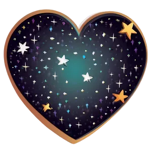 Cute Heart With Stars PNG Wao PNG