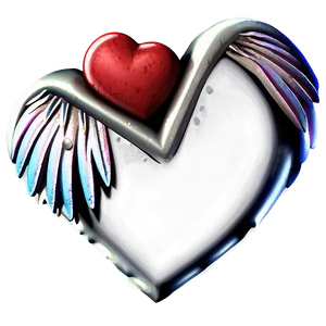 Cute Heart With Wings PNG 05232024