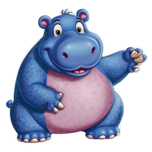 Cute Hippo Character PNG 8 PNG