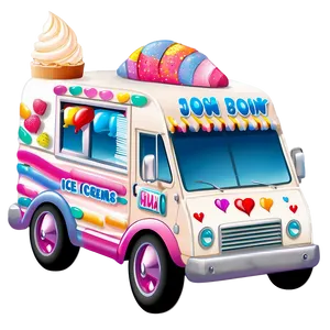 Cute Ice Cream Truck Drawing PNG 06122024 PNG