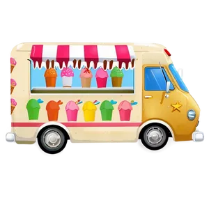 Cute Ice Cream Truck Drawing PNG Sbo94 PNG