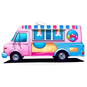 Cute Ice Cream Truck Drawing PNG Von