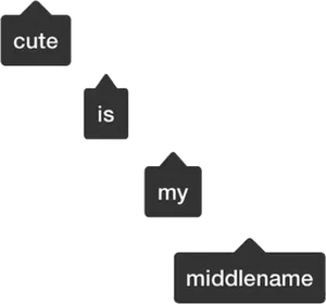 Cute Is My Middle Name Quote PNG image