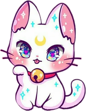 Cute Kawaii Cat Cartoon PNG image