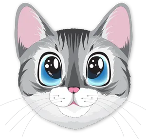 Cute Kawaii Cat Illustration.png PNG image