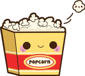 Cute_ Kawaii_ Popcorn_ Character PNG image
