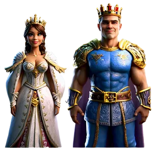 Cute King And Queen PNG 23