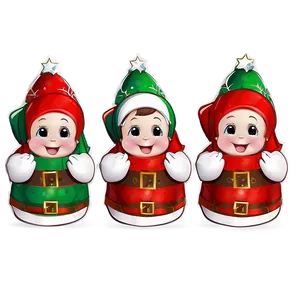 Cute Merry Christmas Characters PNG Jav PNG