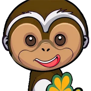 Cute Monkey Face Clipart Png Qbp31 PNG image