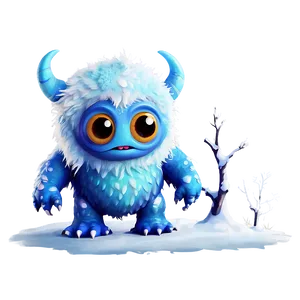 Cute Monster In Snow Png 06272024 PNG image