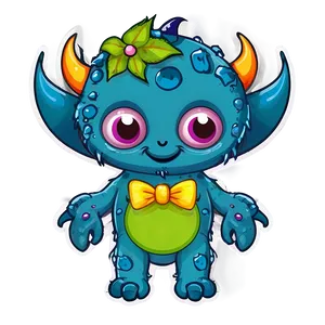 Cute Monster With Bow Png 06272024 PNG image