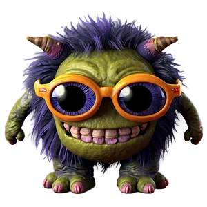 Cute Monster With Glasses Png 06272024 PNG image