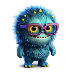 Cute Monster With Glasses Png Huc18 PNG image