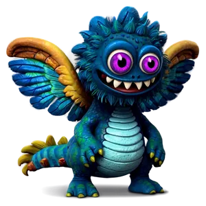 Cute Monster With Wings Png Kqd70 PNG image