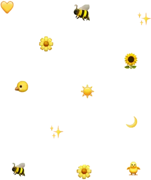 Cute Nature Emoji Pattern PNG image