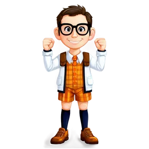 Cute Nerd Mascot PNG Bth