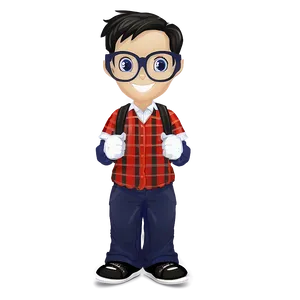 Cute Nerd Mascot Png Qtn PNG image