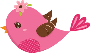 Cute Pink Bird Cartoon PNG image