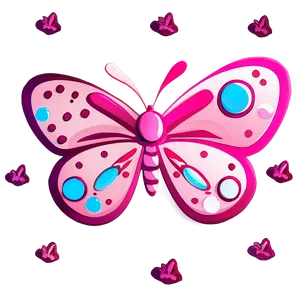 Cute Pink Butterfly Cartoon PNG 41