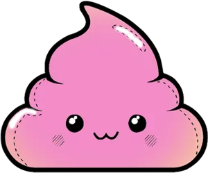 Cute Pink Poop Emoji PNG image